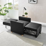 Dahlia Pull Out 1 Seater Single Arm Chair Bed - Black - Bargainia.com - 