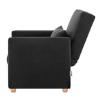 Dahlia Pull Out 1 Seater Single Arm Chair Bed - Black - Bargainia.com - 