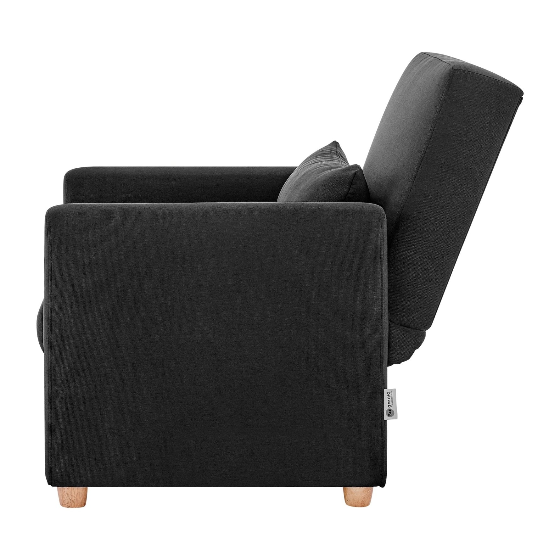 Dahlia Pull Out 1 Seater Single Arm Chair Bed - Black - Bargainia.com - 