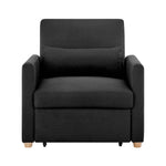 Dahlia Pull Out 1 Seater Single Arm Chair Bed - Black - Bargainia.com - 