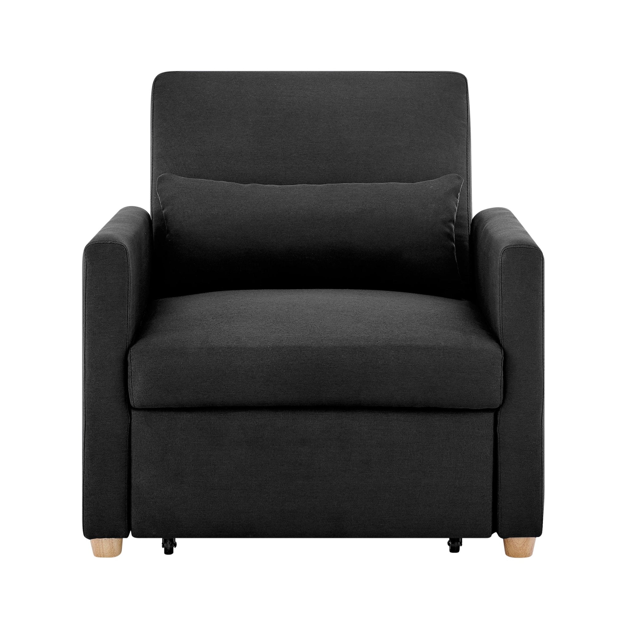 Dahlia Pull Out 1 Seater Single Armchair Bed - Black Bargainia
