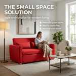 Dahlia Red 2 Seater Pull Out Sofa Bed - Convertible Sleeper Sofa - Bargainia.com - 5056150263616