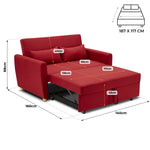 Dahlia Red 2 Seater Pull Out Sofa Bed - Convertible Sleeper Sofa - Bargainia.com - 5056150263616
