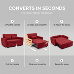 Dahlia Red 2 Seater Pull Out Sofa Bed - Convertible Sleeper Sofa - Bargainia.com - 5056150263616
