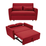 Dahlia Red 2 Seater Pull Out Sofa Bed - Convertible Sleeper Sofa - Bargainia.com - 