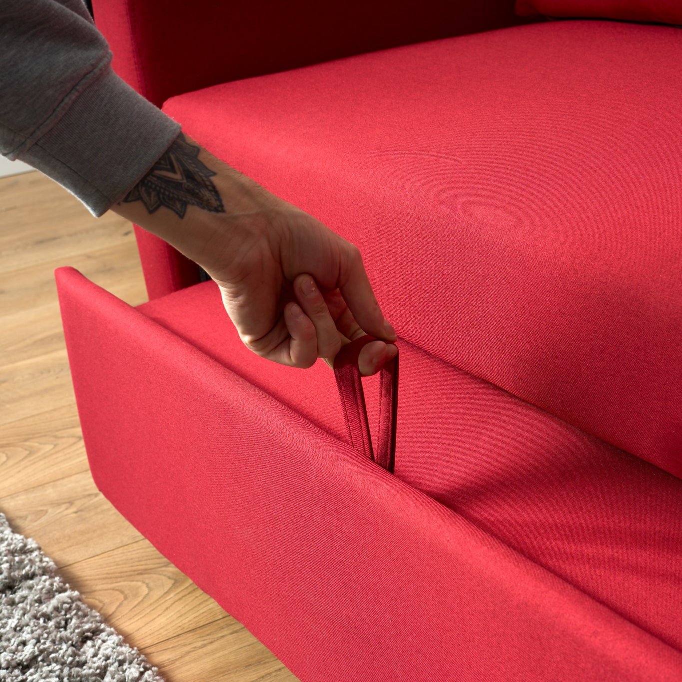 Dahlia Red 2 Seater Pull Out Sofa Bed - Convertible Sleeper Sofa Sofas Bargainia