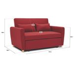Dahlia Red 2 Seater Pull Out Sofa Bed - Convertible Sleeper Sofa - Bargainia.com - 