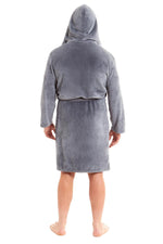 OLIVIA ROCCO Hooded Plush Flannel Bathrobe for Men Ultra-Absorbing Soft Fleece Dressing