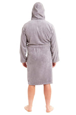 OLIVIA ROCCO Mens Luxury Bamboo Cotton Hooded Towelling Robe Ultra Soft For Home Gym