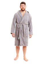 OLIVIA ROCCO Mens Luxury Bamboo Cotton Hooded Towelling Robe Ultra Soft For Home Gym
