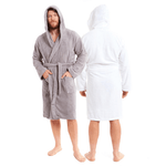 OLIVIA ROCCO Mens Luxury Bamboo Cotton Hooded Towelling Robe Ultra Soft For Home Gym