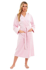 OLIVIA ROCCO Women's Velour Hooded Bathrobe Soft Touch Loungewear One Size Plush Comfort