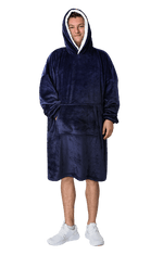 OLIVIA ROCCO Mens Hooded Oversized Blanket Giant Hoodie With Sherpa Lining Grey Stars
