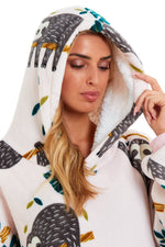 OLIVIA ROCCO Oversized Sloth Hoodie Blanket With Reversible Sherpa Fleece Giant 6XL