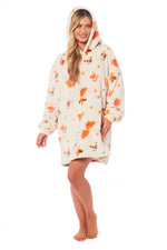 OLIVIA ROCCO Hooded Reversible Sherpa Fleece Blanket Hoodie Oversized Wearable Super Soft Sofa and Bed Use