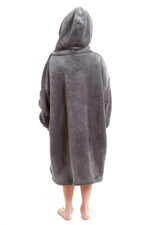 OLIVIA ROCCO Kids Oversized Hooded Fleece Blanket With Sherpa Fur Elastic Cuffs Easy-Care Sofa and Bedroom Throw