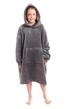 OLIVIA ROCCO Kids Oversized Hooded Fleece Blanket With Sherpa Fur Elastic Cuffs Easy-Care Sofa and Bedroom Throw