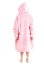 OLIVIA ROCCO Kids Oversized Hooded Fleece Blanket With Sherpa Fur Elastic Cuffs Easy-Care Sofa and Bedroom Throw