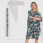 OLIVIA ROCCO Women's Tropical Baggy Nightdress 100% Cotton Oversized Short Sleeve