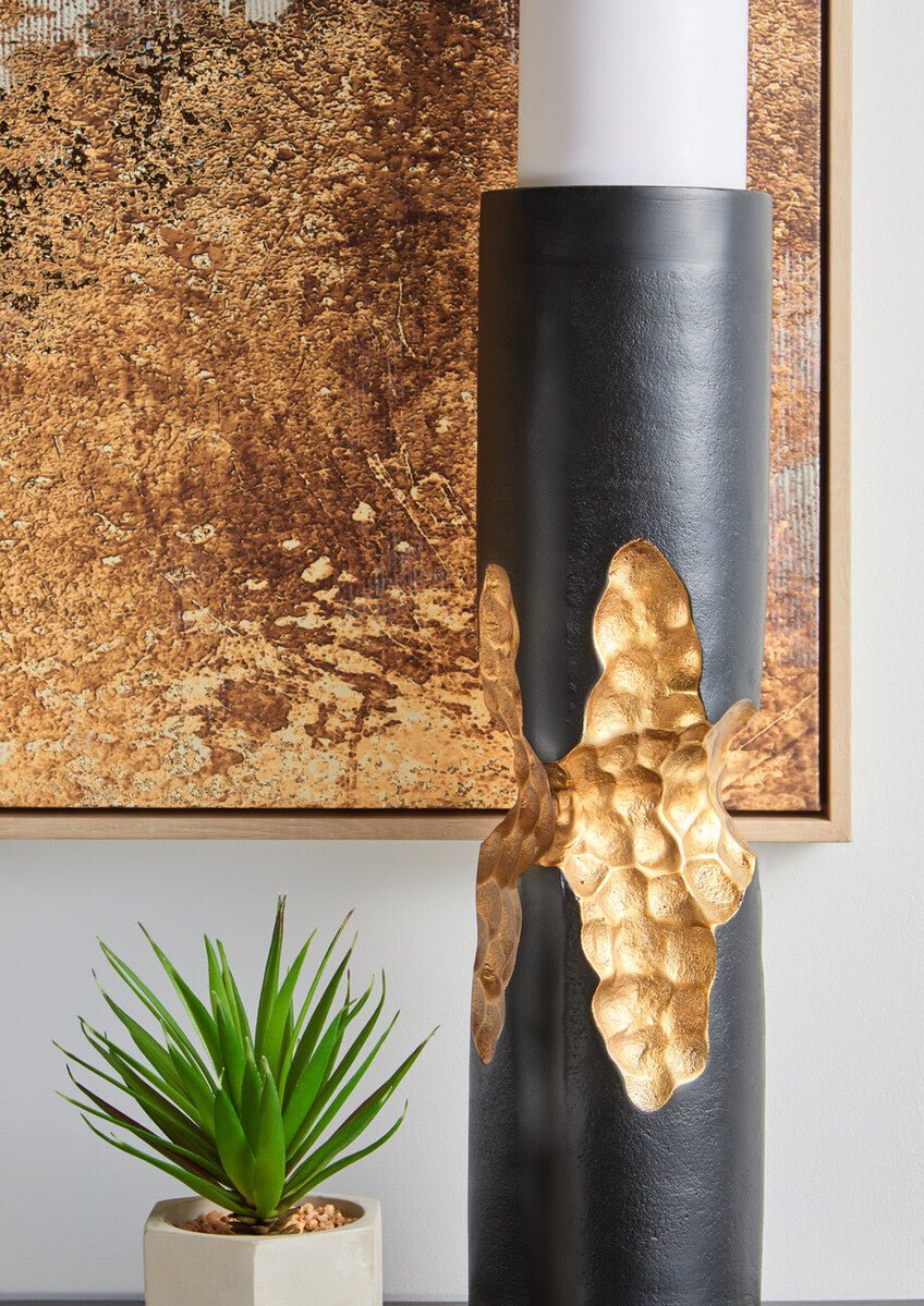 Daito Large Black and Gold Finish Candle Holder - Bargainia.com - 5018705995595