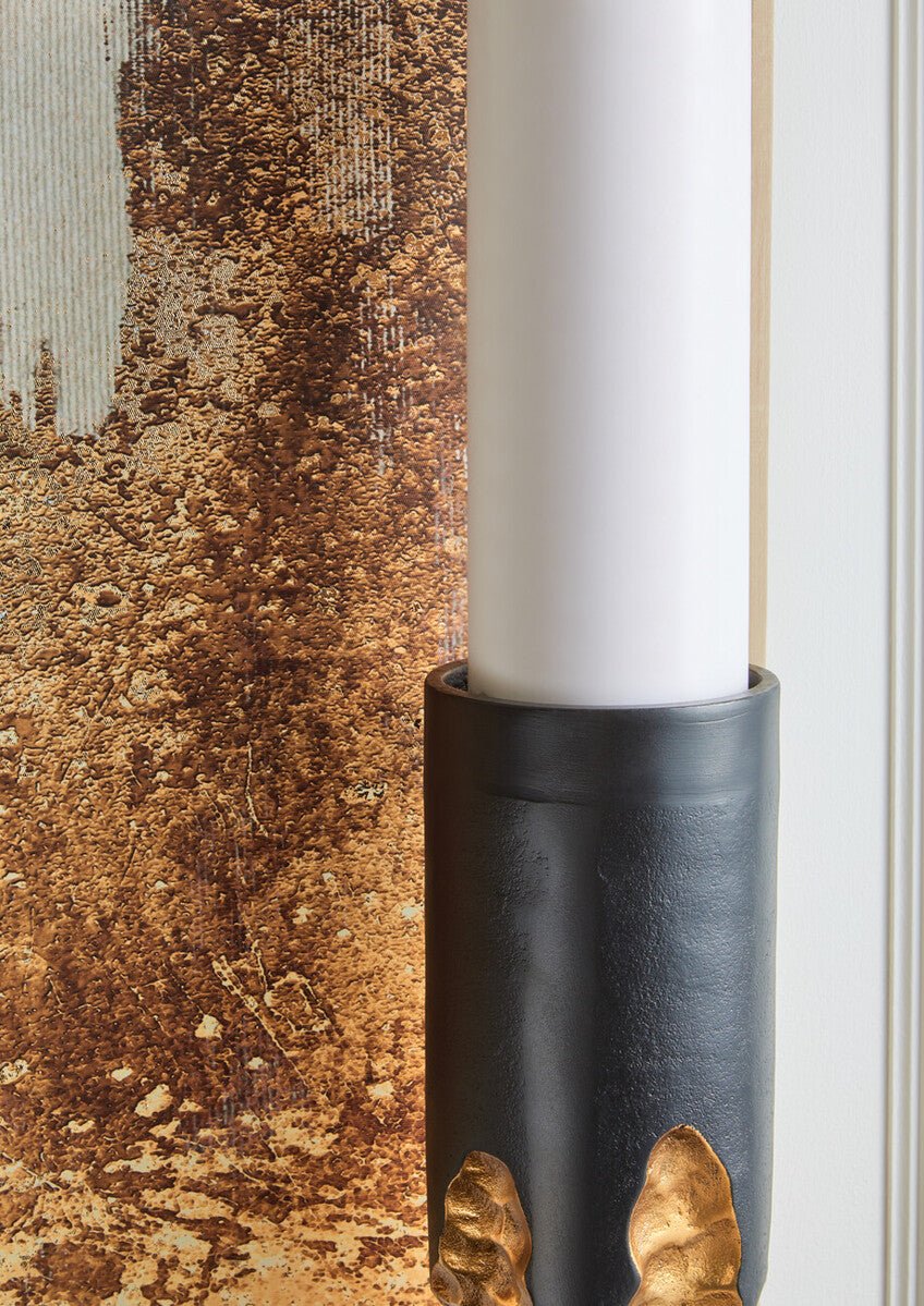 Daito Large Black and Gold Finish Candle Holder - Bargainia.com - 5018705995595