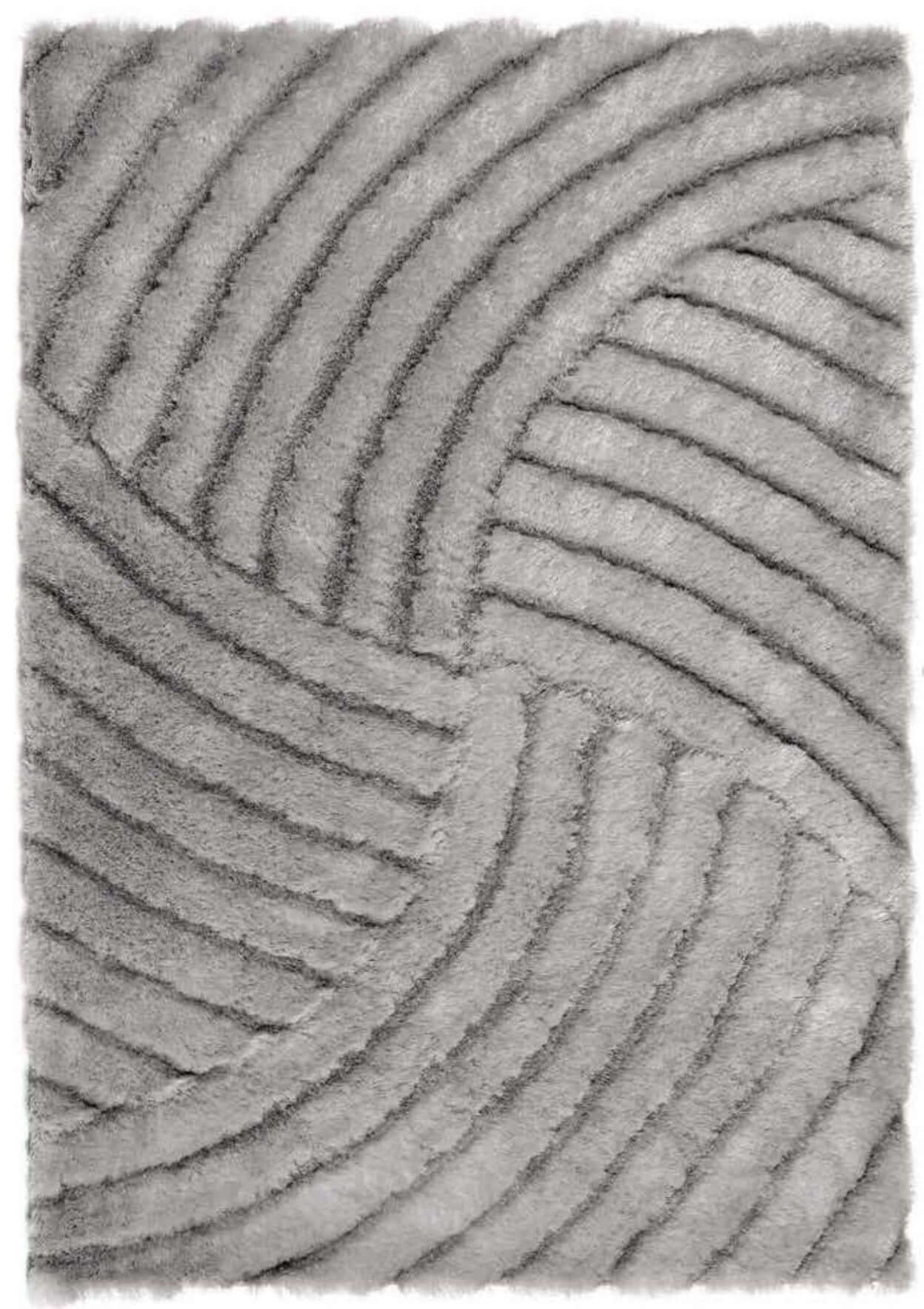 Dallas Silver Grey Shaggy Rug - Bargainia.com - 