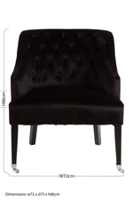 Darwin Black Velvet Chair - Bargainia.com - 5018705379203