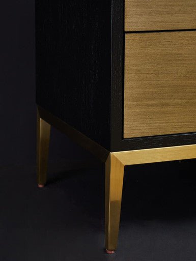 Davoli Black and Gold Two Drawer Side Table - Bargainia.com - 5018705991139