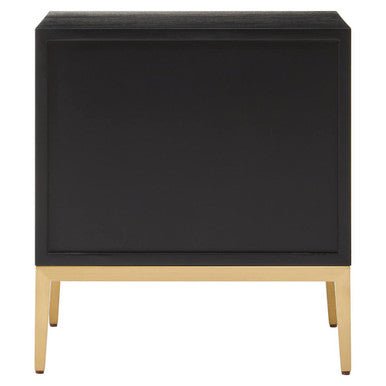 Davoli Black and Gold Two Drawer Side Table - Bargainia.com - 5018705991139