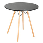 Davos Round Dining Table Black 80cm - Bargainia.com - 