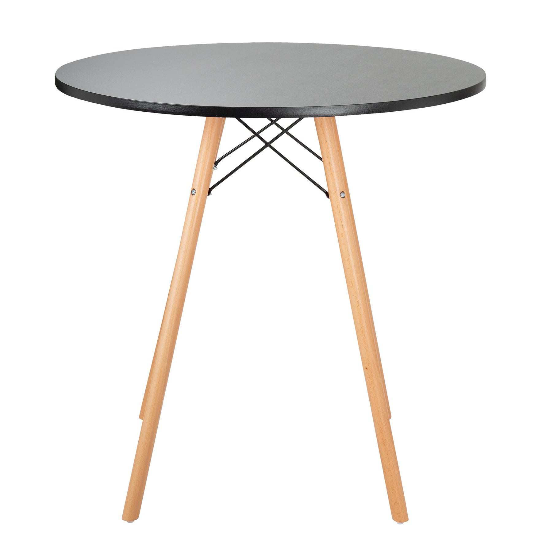 Davos Round Dining Table Black 80cm - Bargainia.com - 