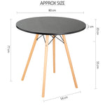 Davos Round Dining Table Black 80cm - Bargainia.com - 