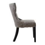 Daxton Grey Leather Effect Dining Chair - Bargainia.com - 5018705409306