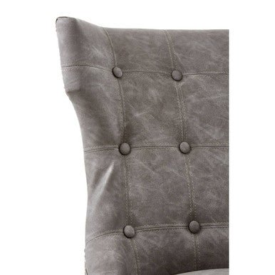 Daxton Grey Leather Effect Dining Chair - Bargainia.com - 5018705409306