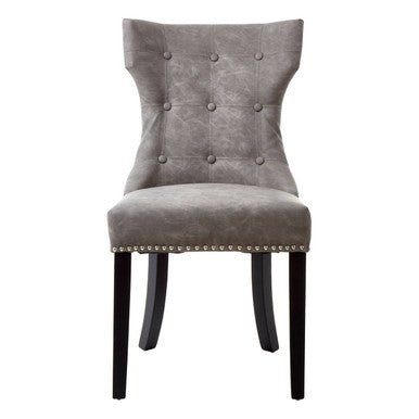 Daxton Grey Leather Effect Dining Chair - Bargainia.com - 5018705409306