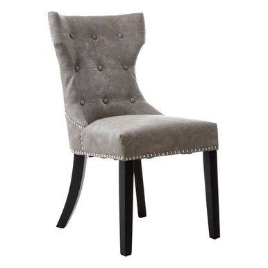 Daxton Grey Leather Effect Dining Chair - Bargainia.com - 5018705409306