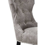 Daxton Grey Leather Effect Dining Chair - Bargainia.com - 5018705409306