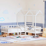 Day Bed and Bench Set with Roof without Mattress White 80x200 cm - Bargainia.com - 