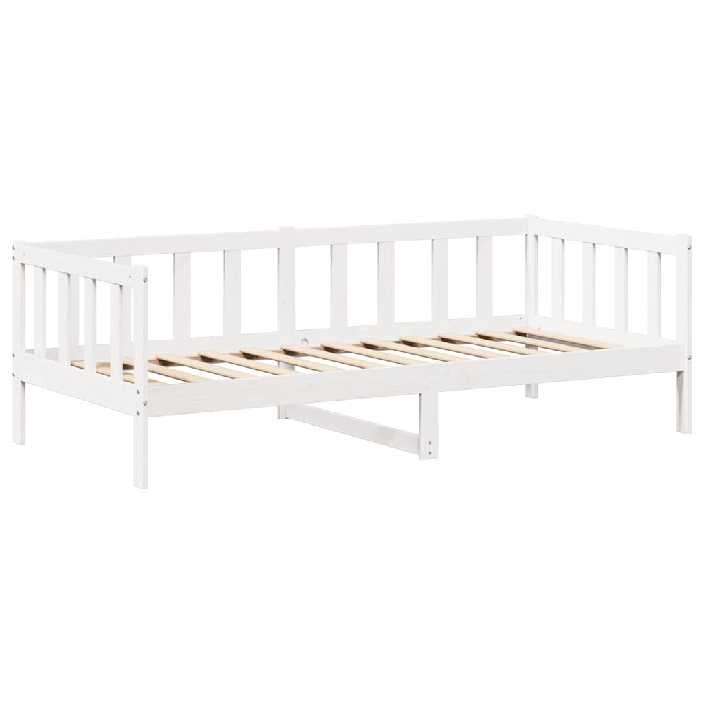 Day Bed and Bench Set with Roof without Mattress White 80x200 cm - Bargainia.com - 