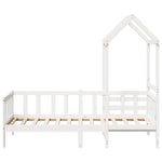 Day Bed and Bench Set with Roof without Mattress White 80x200 cm - Bargainia.com - 
