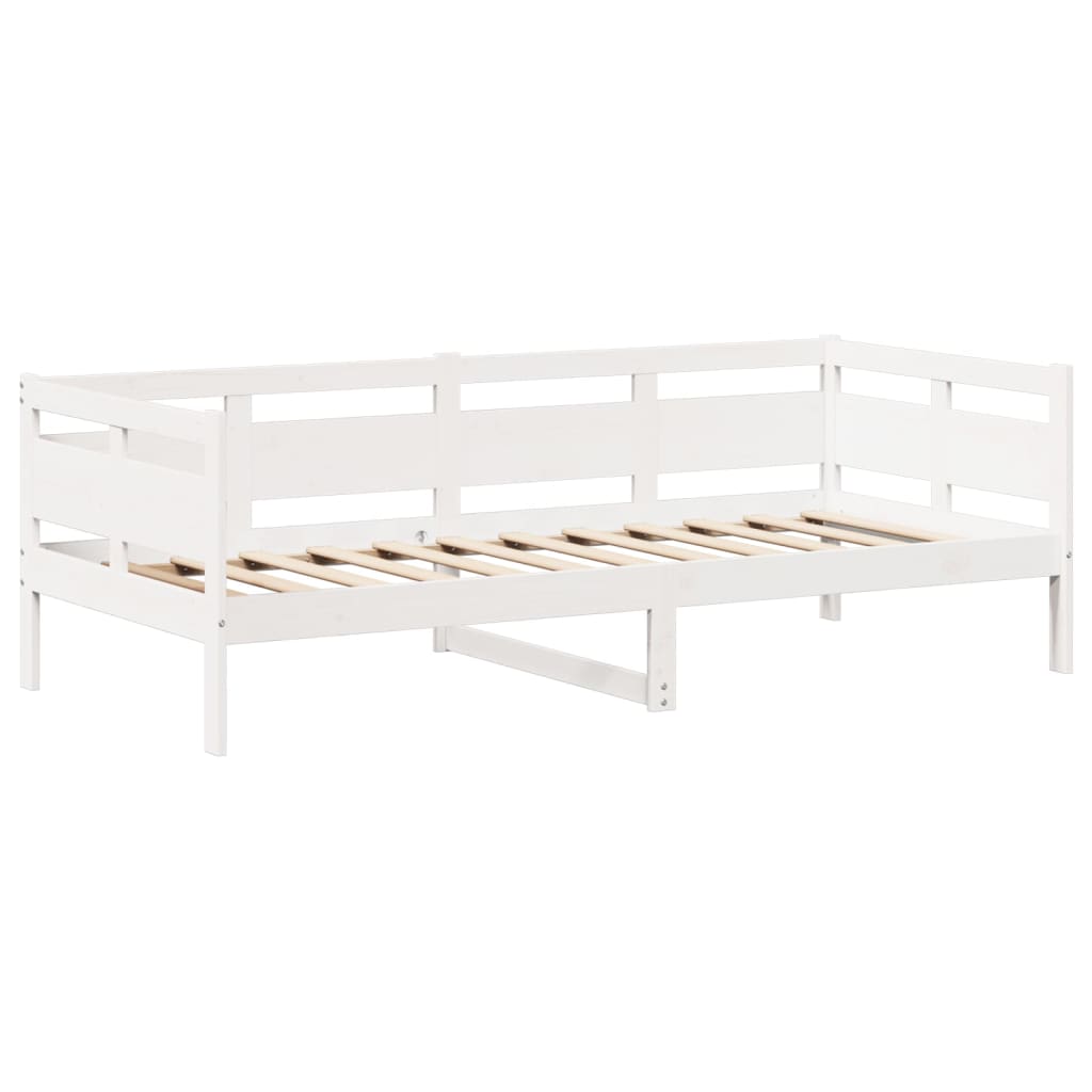 Day Bed and Bench Set with Roof without Mattress White 80x200 cm - Bargainia.com - 