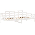Day Bed and Bench Set with Roof without Mattress White 80x200 cm - Bargainia.com - 