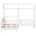 Day Bed and Bench Set with Roof without Mattress White 80x200 cm - Bargainia.com - 