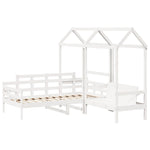Day Bed and Bench Set with Roof without Mattress White 80x200 cm - Bargainia.com - 