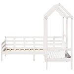 Day Bed and Bench Set with Roof without Mattress White 80x200 cm - Bargainia.com - 