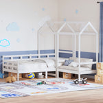 Day Bed and Bench Set with Roof without Mattress White 80x200 cm - Bargainia.com - 
