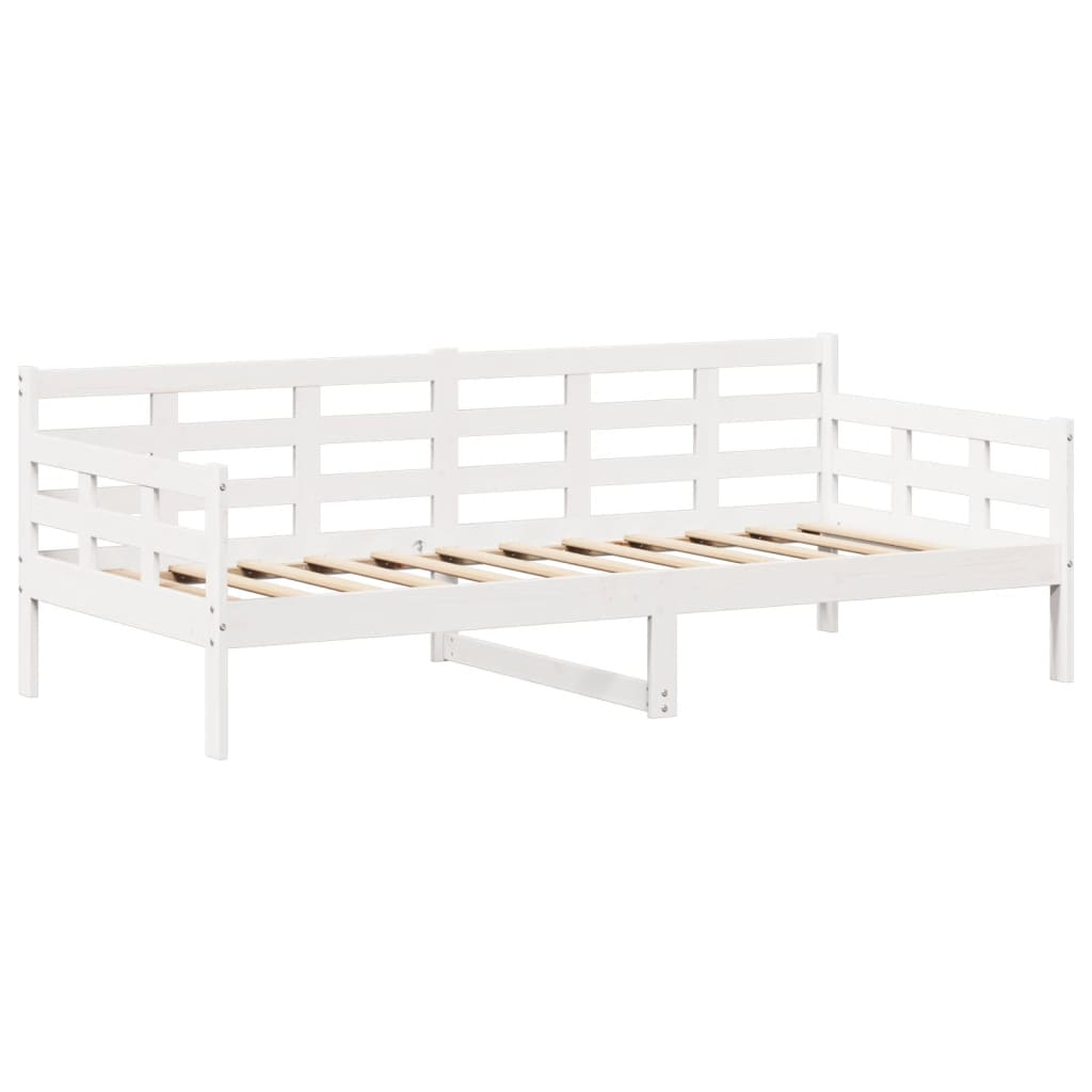Day Bed and Bench Set with Roof without Mattress White 80x200 cm - Bargainia.com - 
