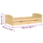 Day Bed with 2 Drawers without Mattress "IRUN" 90x200 cm - Bargainia.com - 