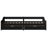 Day Bed with 2 Drawers without Mattress IRUN Black 90x200 cm - Bargainia.com - 
