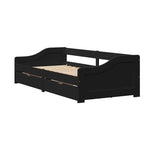 Day Bed with 2 Drawers without Mattress IRUN Black 90x200 cm - Bargainia.com - 